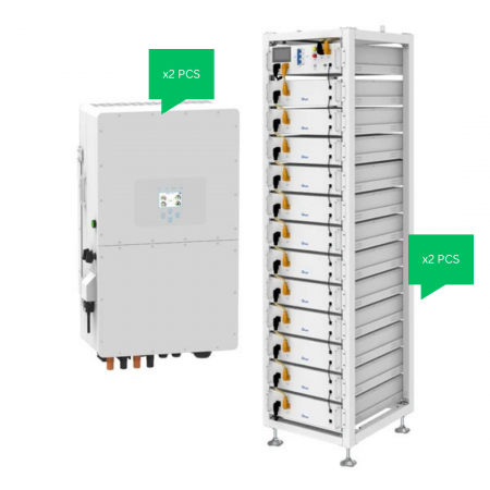 Kit Fotovoltaic - Kit Deye Hibrid 100kWh Trifazat + Stocare 122.88 kWh High Voltage