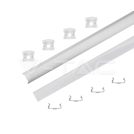 Kit montaj din aluminiu pentru banda LED cu dispersor 2000 x 17.2 x 15.5mm aspect lăptos [1]