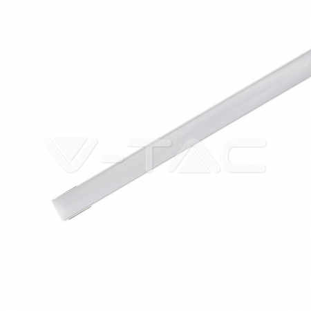 Accesorii Bandă LED - Kit montaj din aluminiu pentru banda LED cu dispersor 2000 x 17.2 x 15.5mm aspect lăptos
