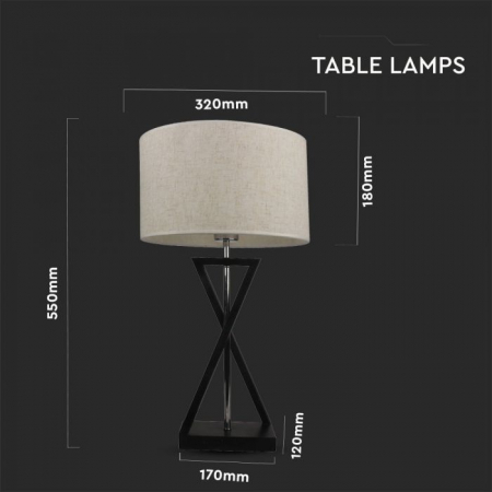 Lampa de birou V-TAC , Soclu E27, Abajur Ivoar [2]