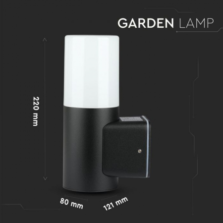Lampă de grădină GU10 Corp Rotund Aluminiu Negru Black 121x80x250mm IP55 [1]