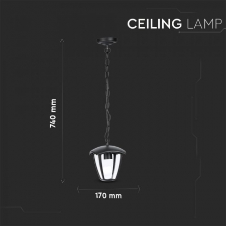 Lampa de gradina V-TAC, IP44, E27, Negru [1]