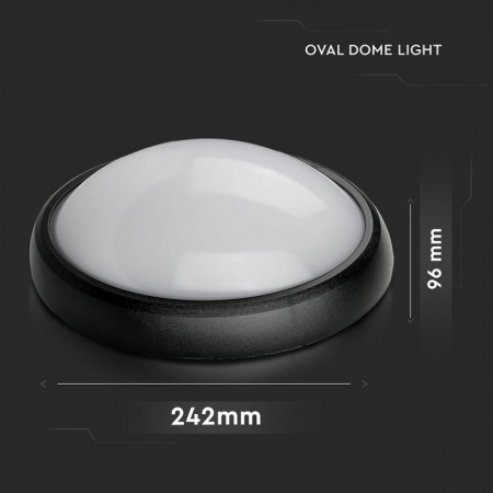 Lampă de iluminat plină pentru tavan de 12W LED Corp Negru IP65 alb cald [2]