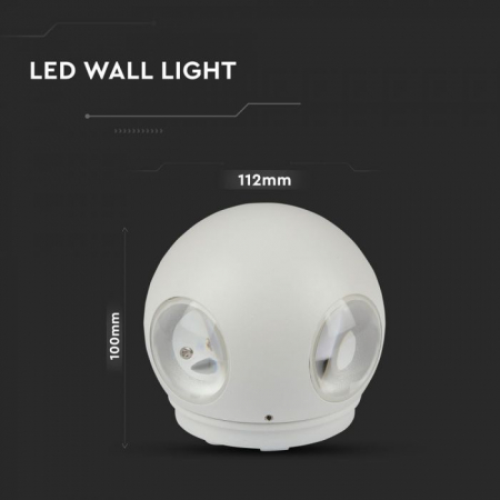Lampă de perete 4W LED Corp Alb Rotund 3000K IP65 [1]