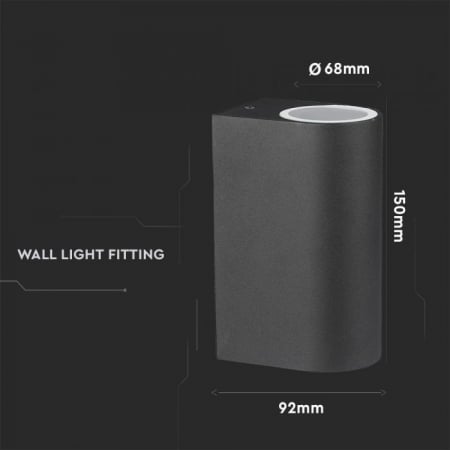 Lampa de perete LED V-TAC, GU10, IP44, Lumina sus-jos [5]