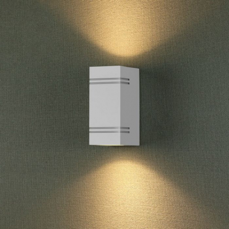 Aplici de perete - Lampă de perete pătrată Corp alb iluminare IP44