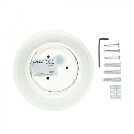 Lampa de perete V-TAC, cu cip Bridglux, corp alb rotund, 4000K [2]