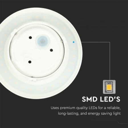 Lampa de perete V-TAC, cu cip Bridglux, corp alb rotund, 4000K [4]