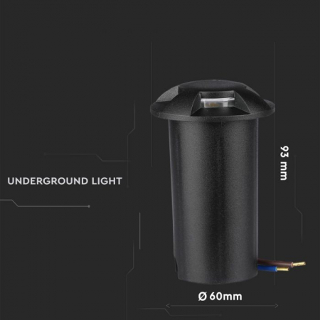 Lampa de scara V-tac 1W LED, Neagra, 4 directii, 6500K, Montaj incastrat, 12V [4]