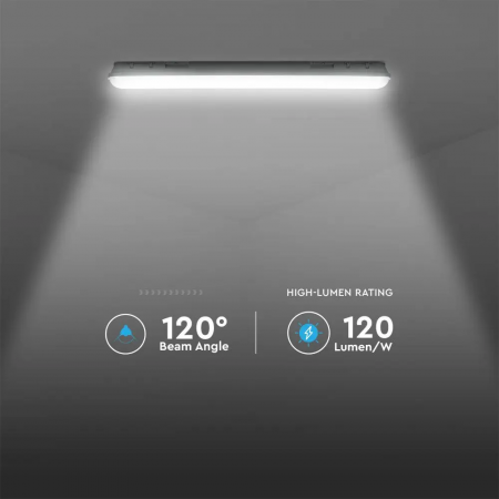 Lampa LED Industriala V-TAC, 48W, KIT EMERGENTA, IP65, 150cm, 120lm/W, Cip Samsung, SS Clips, Dispersor Mat [5]