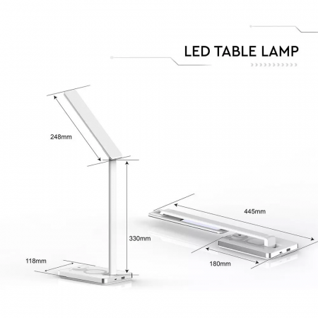 Lampa LED V-TAC de birou, 5W, 3in1, 800lm, Incarcare Wireless [4]