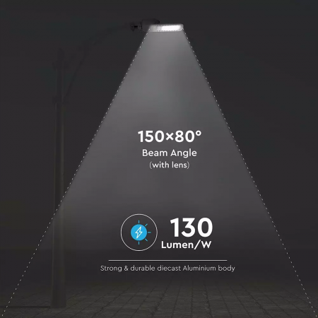 Lampa Stradala LED V-TAC, Cip SAMSUNG, 130lm/W, TYPE III-M LENS, 4000K [2]