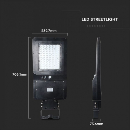 Lampa stradala solara V-TAC, 40W, 6000K, Senzor PIR [2]