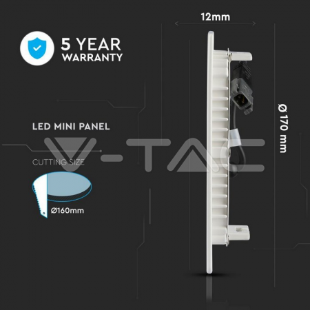 Mini Panou LED V-TAC, Premium, Cip Samsung, Rotund, 5 ani Garantie [5]