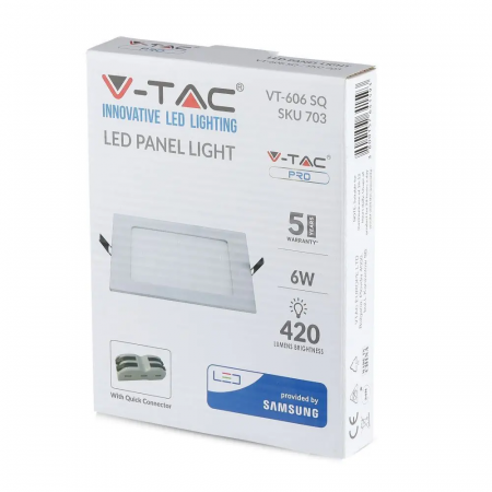 Mini Panou LED V-TAC, Premium, Cip Samsung, Patrat, 5 ani Garantie [3]