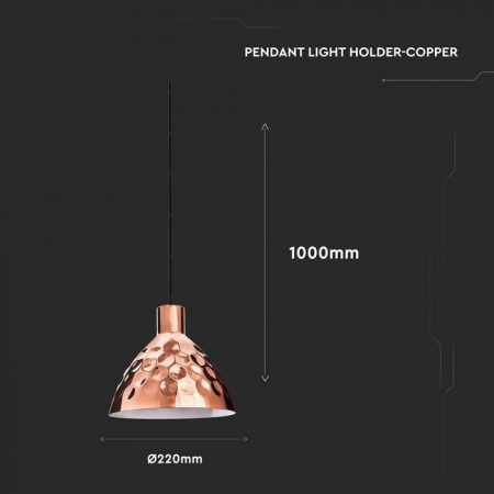Pendul aspect cupru V-TAC, Soclu E27, Ø220 [1]