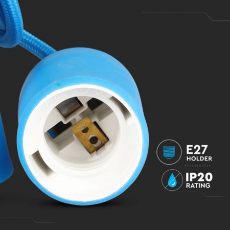 Pendul din silicon V-TAC, E27, Albastru [6]
