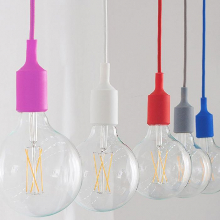 Pendul din silicon V-TAC, E27, Rosu [5]