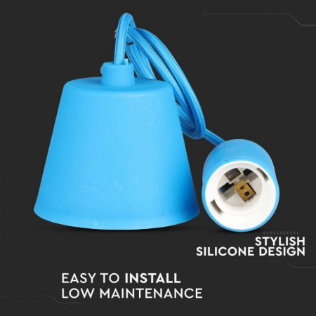 Pendul din silicon V-TAC, E27, Albastru [3]
