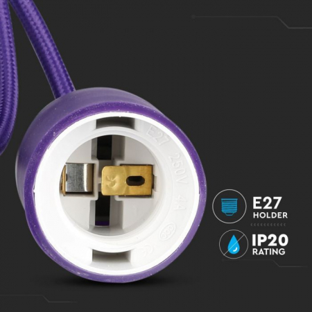 Pendul din silicon V-TAC, E27, Violet [3]