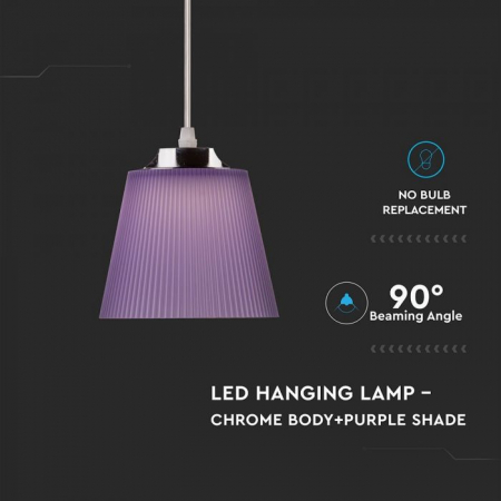 Pendul LED V-TAC, 7W, Violet, 4000K, Lumina Neutra [2]