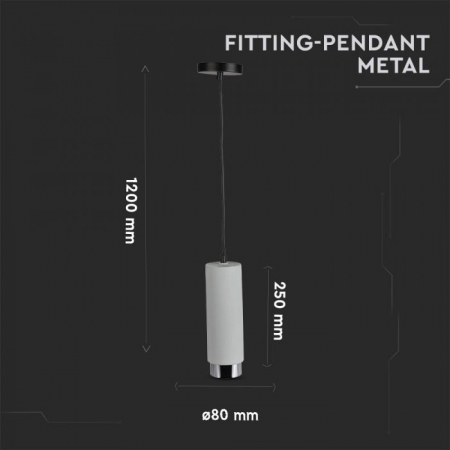 Pendul LED V-TAC, Gips, Soclu GU10,Gri [3]