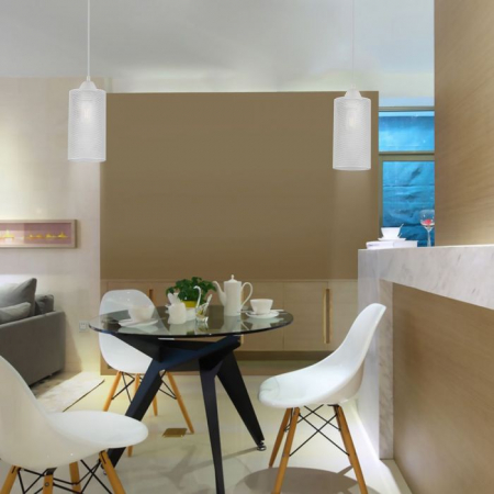 Pendul V-TAC metalic, Alb Mat, Soclu E27 [2]