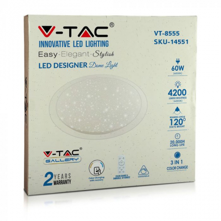 Plafoniera LED 3 in 1 cu telecomanda ,V-TAC ,Dimabila Rotunda [5]