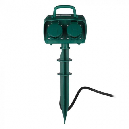 Accesorii digitale - Prelungitor gradina V-TAC, 2 intrari, Timer integrat, IP44