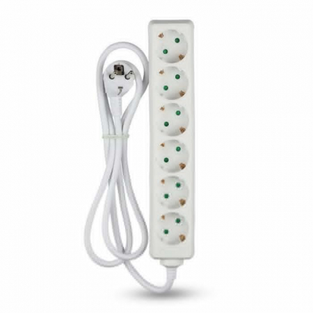 Prelungitor V-TAC 6 intrari, Alb [1]