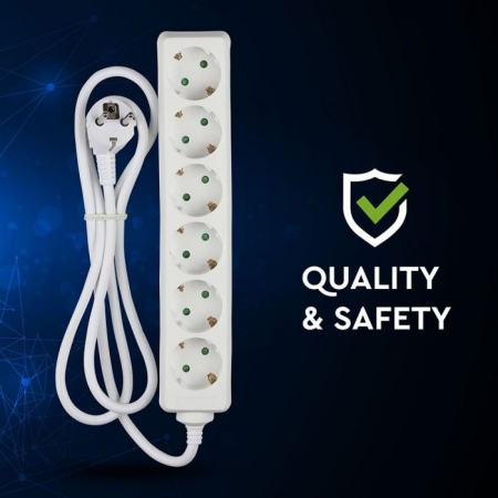 Prelungitor V-TAC 6 intrari, Alb [3]