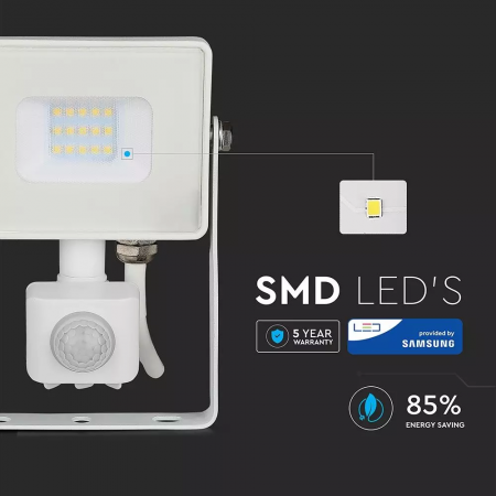 Proiector LED V-TAC, 10W, Senzor de miscare, Cip SAMSUNG, IP65 [3]