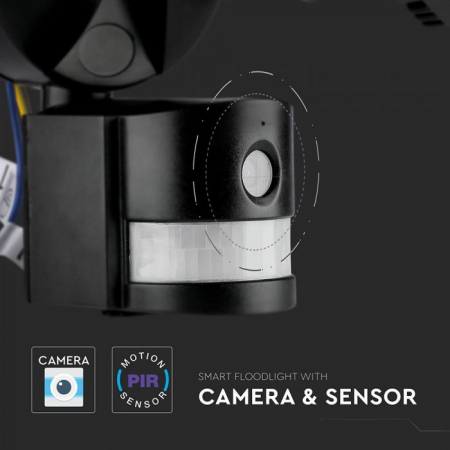 Proiector LED V-TAC, 18W, Senzor de miscare, Camera HD Integrata, IP20 [2]