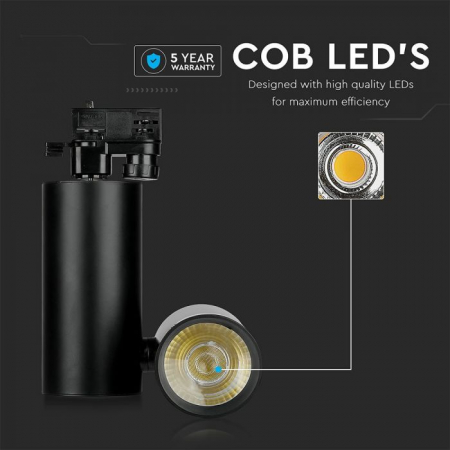 Proiector LED V-TAC, Montaj pe sina, 30W, 6400k [5]