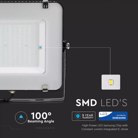 Proiector LED V-TAC Slim, 150W, Cip SAMSUNG, 80lm/w, 12000lm [1]