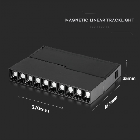 Proiector Magnetic LED V-TAC, 10*2W, IP20, 24V, Negru, 4000K [8]
