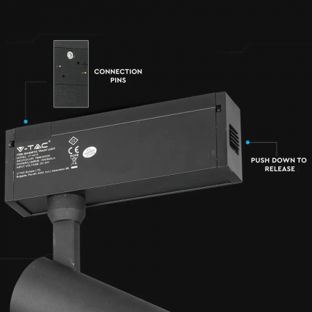 Proiector Magnetic LED V-TAC, 15W, IP20, 24V, Negru [6]