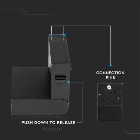 Proiector Magnetic LED V-TAC, 5*2W, IP20, 24V, Negru, 4000K [10]