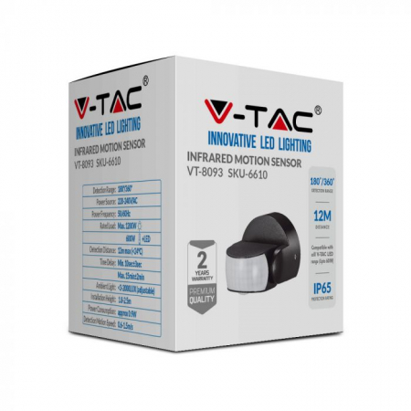 Senzor de miscare, IP65, Negru [4]