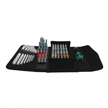 Scule si unelte Profesionale - Set maner surubelnita cu biti + chei hex, 52 buc