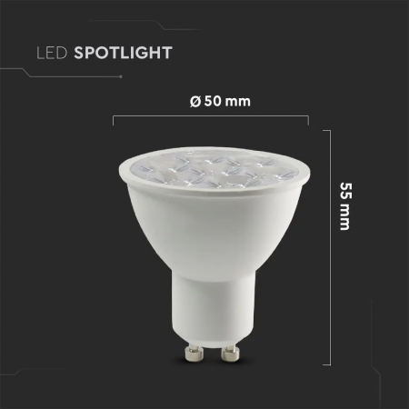 Spot LED V-TAC GU10, 6W, 500lm, Unghi 10°, Cip Samsung, 5 ani garantie [5]