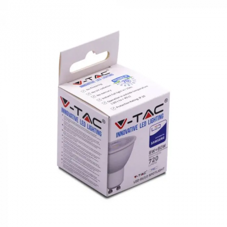 Spot LED V-TAC GU10, 8W, 720lm, Cip Samsung, 5 ani garantie [2]