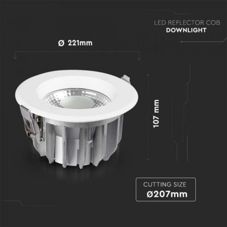 Spot LED  V-TAC, rotund, 30W, 4500K [5]