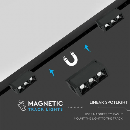 Spot Magnetic LED V-TAC, 3*1W, IP20, 24V, Negru [9]