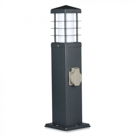 Stalp de exterior cu priza V-TAC, 2 intrari, IP44, Soclu E27 [1]