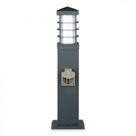 Stalp de exterior cu priza V-TAC, 2 intrari, IP44, Soclu E27 [3]