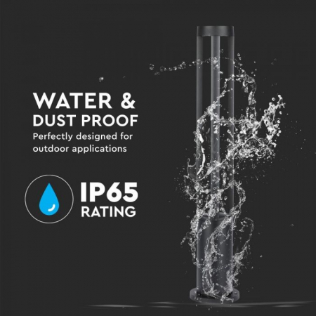 Stalp de gradina LED V-TAC, 10W, 4000k, 80cm, Negru, IP65 [4]