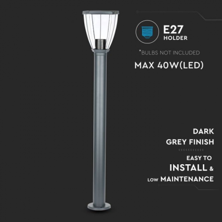 Stalp de gradina LED V-TAC, Soclu E27 [6]