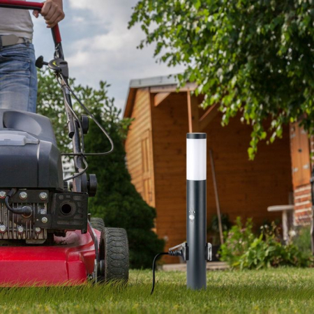 Stalp de gradina V-TAC, E27, 60cm, 2 prize + senzor miscare, Gri [6]