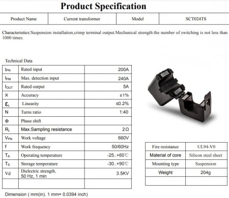Transformator de curent pentru Smart Meter V-TAC [6]
